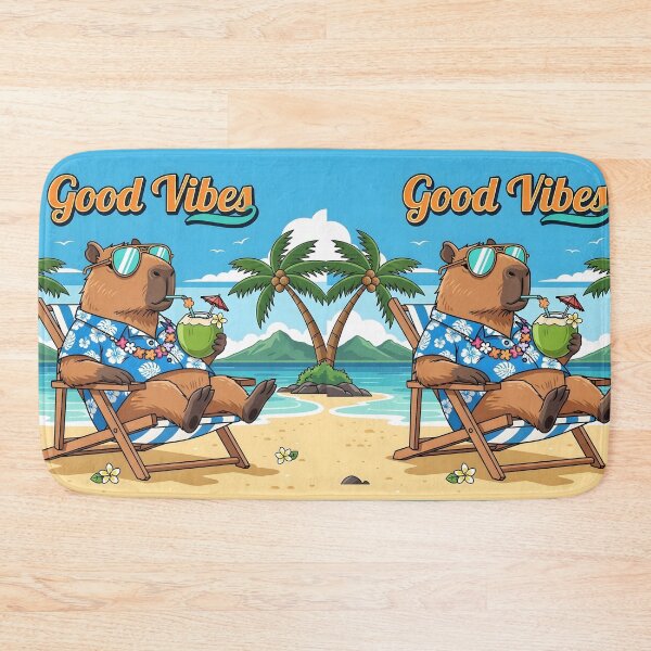 Item preview, Capybara Vacation - Good Vibes Summer Beach Art designed and sold by Roland Art Store.