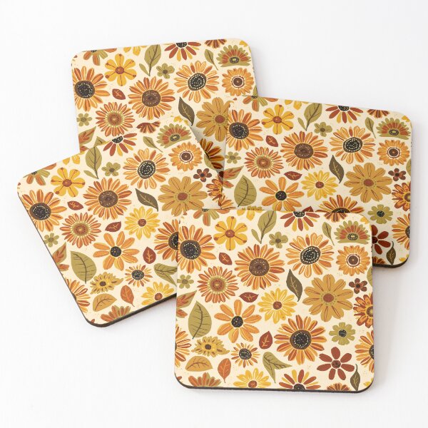Item preview, Retro 70s Floral Pattern Sunflowers & Daisies | Groovy Vintage Aesthetic designed and sold by CoastalEmp.