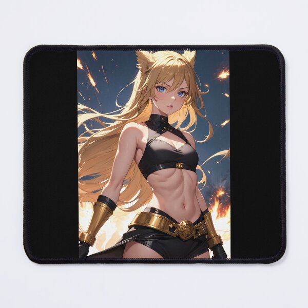 Item preview, Sugihira Katsuzuka - Fierce Blonde Anime Warrior with Athletic Abs & Gold Armor designed and sold by iloveanimechibi.