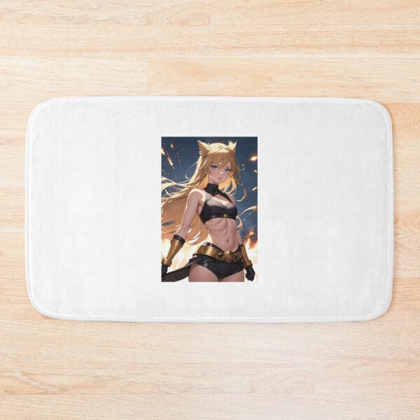 Item preview, Sugihira Katsuzuka - Fierce Blonde Anime Warrior with Athletic Abs & Gold Armor designed and sold by iloveanimechibi.