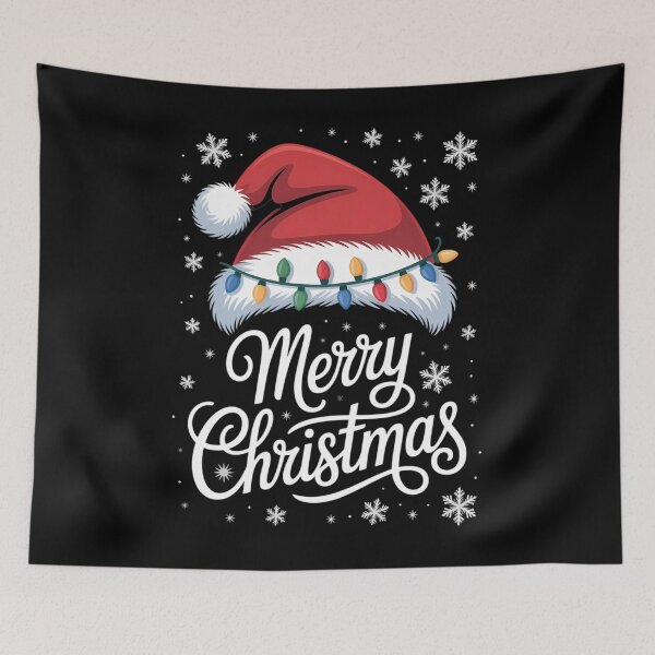 Item preview, Merry Christmas Lights Red Santa Hat Xmas Family designed and sold by PunkNation-Arts.
