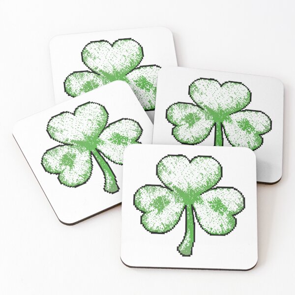 Item preview, Retro Pixel Art Shamrock with Distressed Texture designed and sold by Bloomkept.