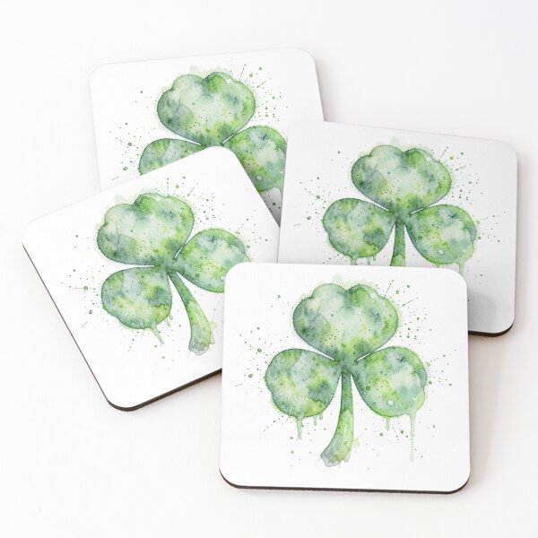 Item preview, Distressed Watercolor Three-Leaf Clover Art designed and sold by Bloomkept.
