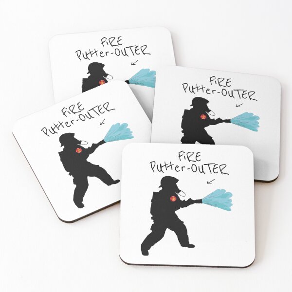 Artikelvorschau, Lustige Feuerwehrmann-Silhouette entworfen und verkauft von Rosemarie Guieb Designs.