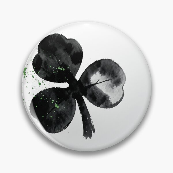 Item preview, Distressed Sumi-e Three Leaf Clover Ink Wash Art designed and sold by Bloomkept.