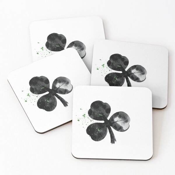 Item preview, Distressed Sumi-e Three Leaf Clover Ink Wash Art designed and sold by Bloomkept.