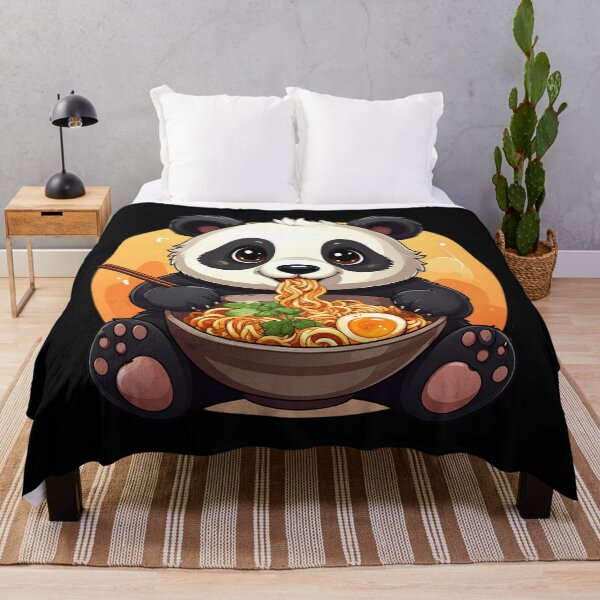 Item preview, Cute Panda Eating Ramen – Kawaii Panda Noodle Bowl designed and sold by TripleMoonCrafts.