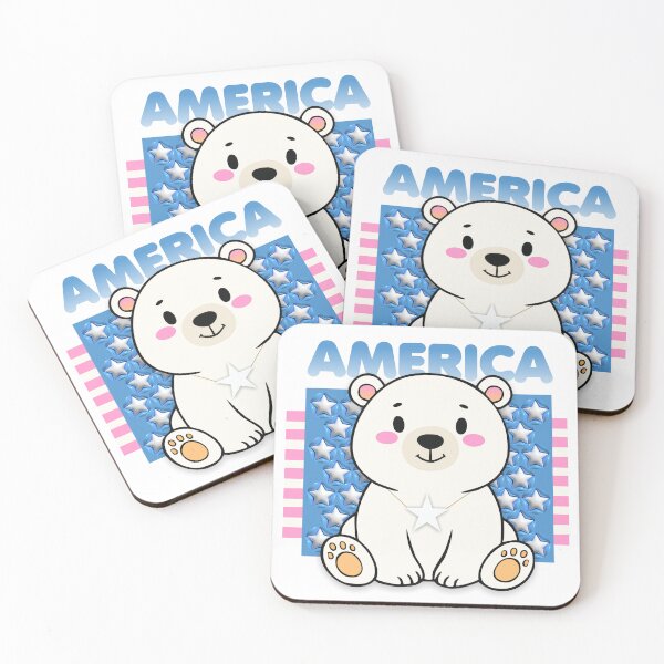 Item preview, Cute Polar Bear American Flag designed and sold by DalePrestonArt.