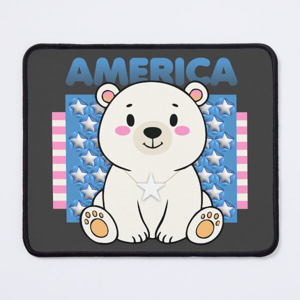 Item preview, Cute Polar Bear American Flag designed and sold by DalePrestonArt.