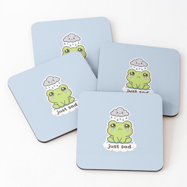 Item preview, Just Sad Frog Sticker – Cute Crying Frog Relatable Sad Mood Meme Sticker designed and sold by Qingtian814.