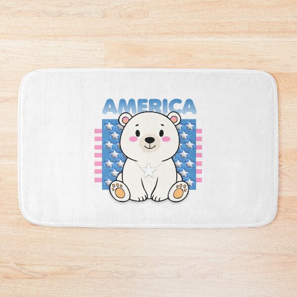 Item preview, Cute Polar Bear American Flag designed and sold by DalePrestonArt.