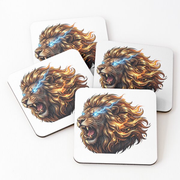 Item preview, Majestic Fire Lion with Glowing Blue Eyes designed and sold by RickyStick.