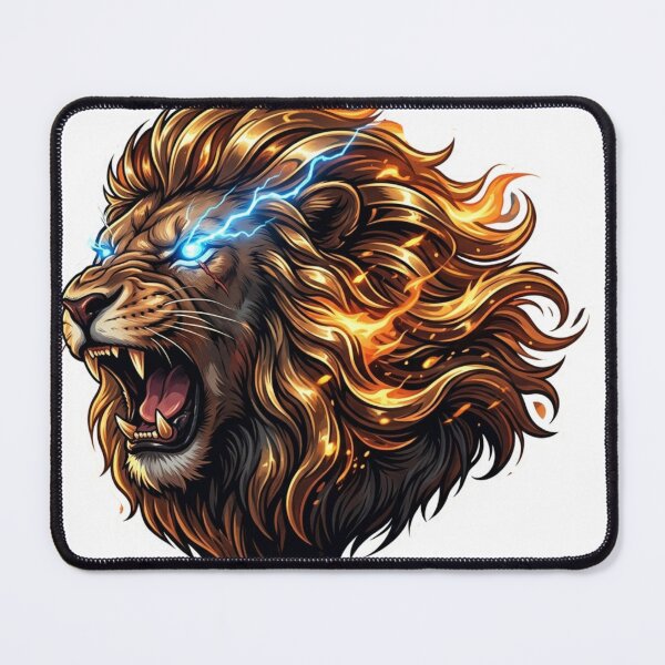 Item preview, Majestic Fire Lion with Glowing Blue Eyes designed and sold by RickyStick.