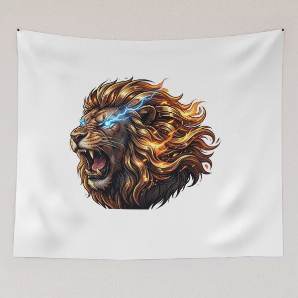 Item preview, Majestic Fire Lion with Glowing Blue Eyes designed and sold by RickyStick.