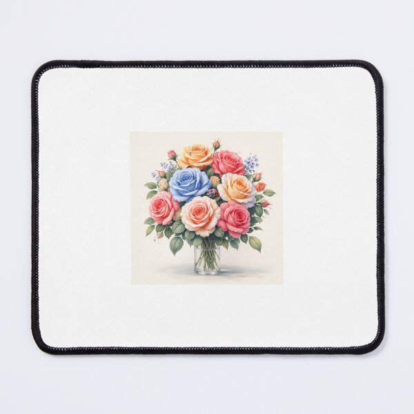 Item preview, Elegant Rose Bouquet - Watercolor Floral Art in Glass Vase designed and sold by Stick-Shop9.