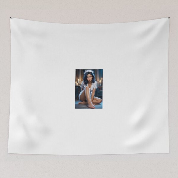 Item preview, Blue Haired Nurse in White Uniform by Candles designed and sold by CathryneDelamort.
