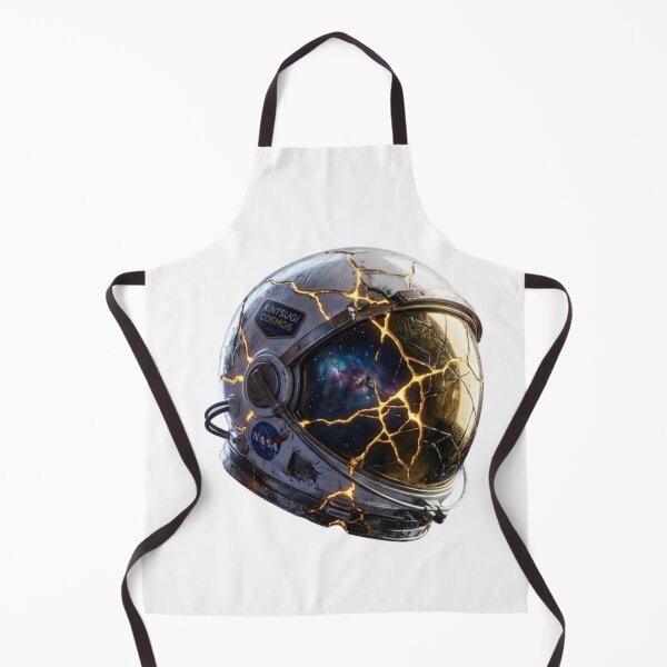 Item preview, Broken Astronaut Helmet Kintsugi Gold Art designed and sold by RickyStick.