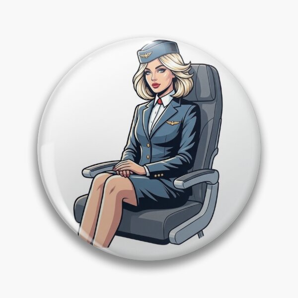Item preview, Nordic Flight Attendant Scandinavian Stewardess Vintage Airline Crew Travel Aesthetic Art designed and sold by VectorJoy.