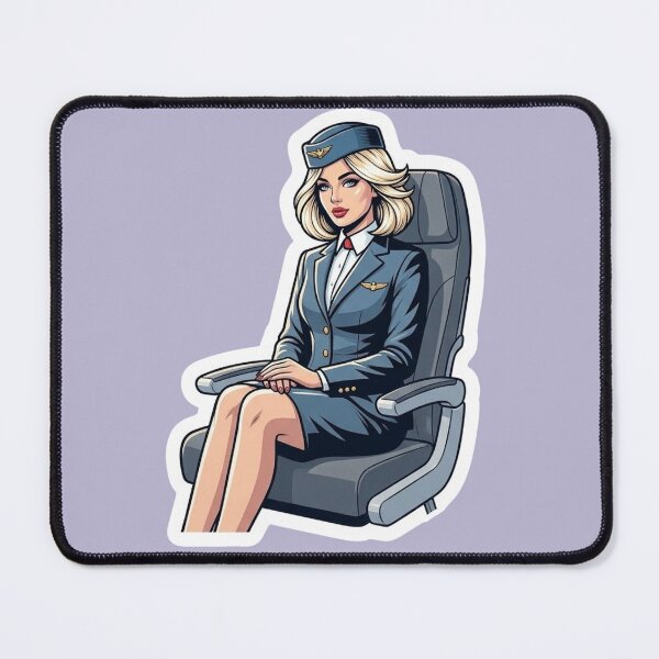 Item preview, Nordic Flight Attendant Scandinavian Stewardess Vintage Airline Crew Travel Aesthetic Art designed and sold by VectorJoy.