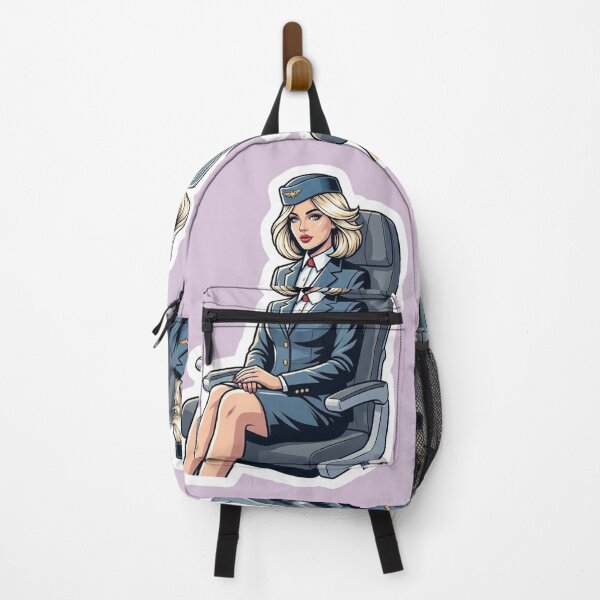 Item preview, Nordic Flight Attendant Scandinavian Stewardess Vintage Airline Crew Travel Aesthetic Art designed and sold by VectorJoy.