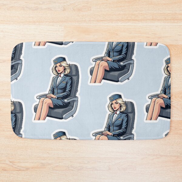 Item preview, Nordic Flight Attendant Scandinavian Stewardess Vintage Airline Crew Travel Aesthetic Art designed and sold by VectorJoy.