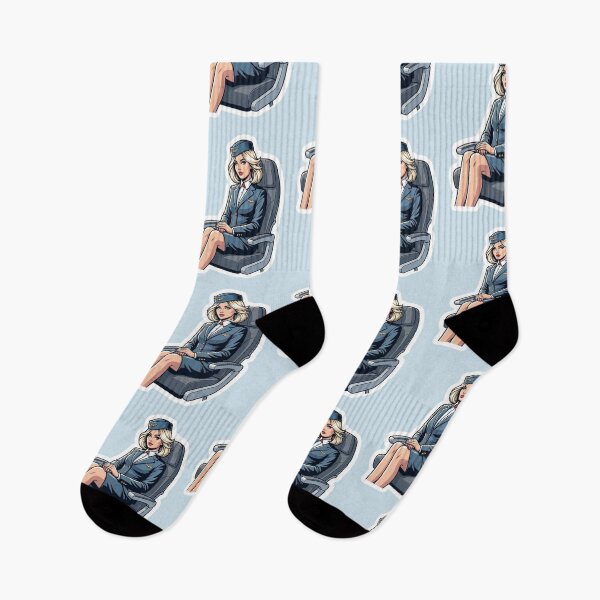 Item preview, Nordic Flight Attendant Scandinavian Stewardess Vintage Airline Crew Travel Aesthetic Art designed and sold by VectorJoy.