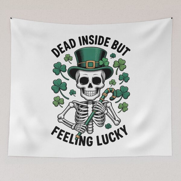 Item preview, Dead Inside But Lucky St Patricks Day Tri-Blend designed and sold by Moon-Ape.