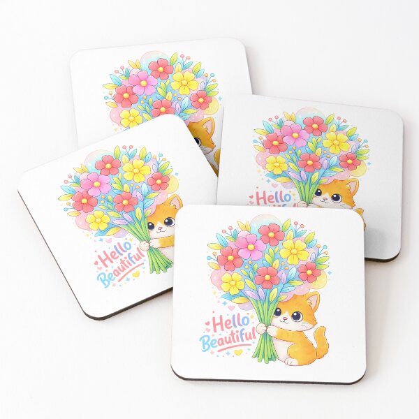 Item preview, Hello Beautiful Cute Animal Holding Flowers designed and sold by SoftSproutstu.
