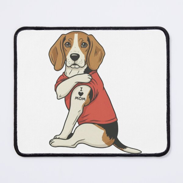 Item preview, Beagle T-Shirt Featuring Tattooed Dog, I Love Mom designed and sold by MutzelArts.