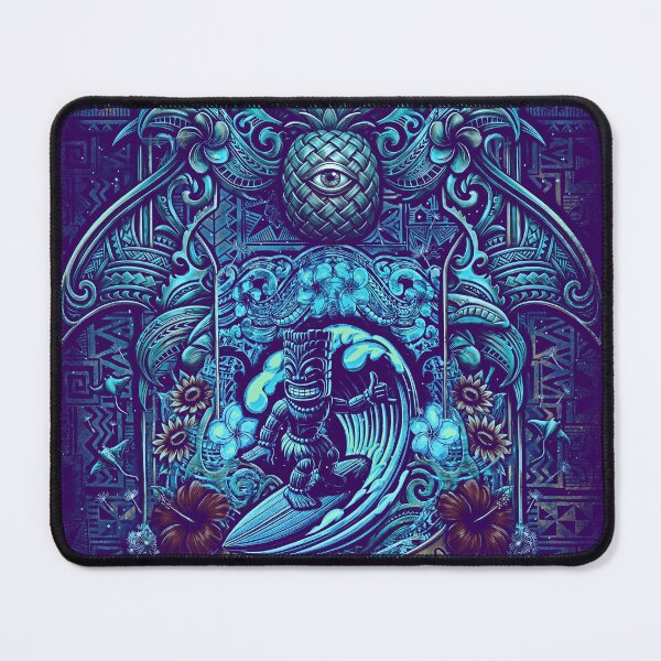 Item preview, Surf’s Up Tiki: Legacy Badge – Woven Pineapple Guardian – Vintage Art Nouveau Surf Shop Art designed and sold by sunnthreads.