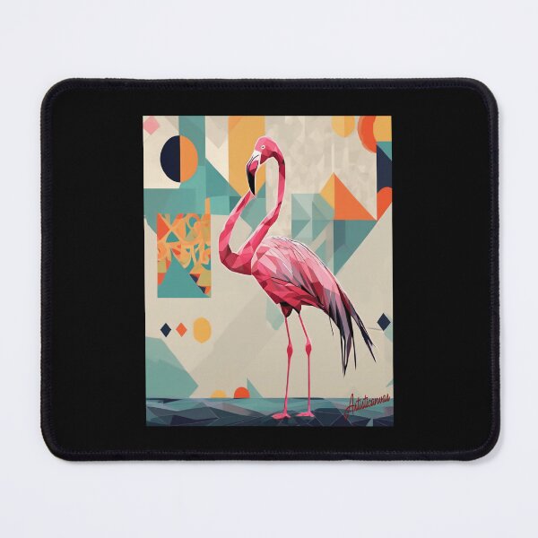 Item preview, Elegant Flamingo Pop Art with Warm Decorative Shapes designed and sold by Artisticanvas.