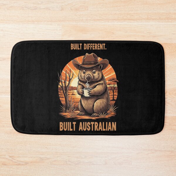 Item preview, Built Different Built Australian — Wombat Outback Cowboy Retro Art designed and sold by FlamaC.