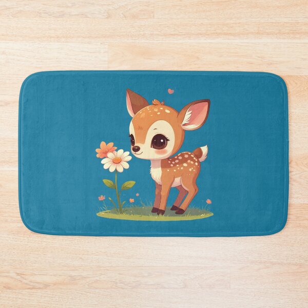 Item preview, Cute Baby Deer with Flowers – Adorable Kawaii Fawn designed and sold by TripleMoonCrafts.
