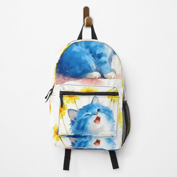 Item preview, Blue Kitten Among the Yellow Daisies designed and sold by Shelley Loewnau-Jones Studio.