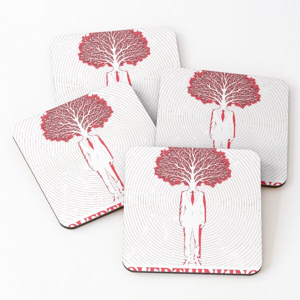 Item preview, Overthinking Red Tree Head Suit Surreal Art designed and sold by Raw-Ink.