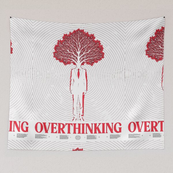 Item preview, Overthinking Red Tree Head Suit Surreal Art designed and sold by Raw-Ink.