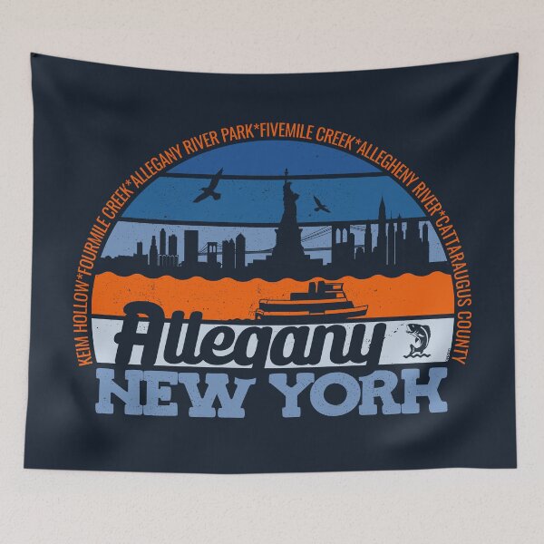Item preview, Allegany New York Sunset Retro Vintage Local Pride Logo designed and sold by CRHPOD20.
