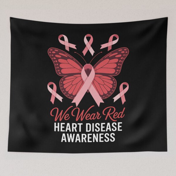 Item preview, In February We Wear Red Heart Disease Awareness Butterfly designed and sold by papertaless.