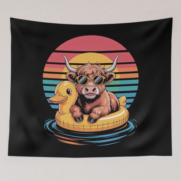 Item preview, Cute Highland Cow Duck Pool Float Summer Vibes Swimming designed and sold by papertaless.