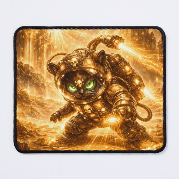 Item preview, Golden Cyberpunk Cat Warrior designed and sold by FontheadArt.