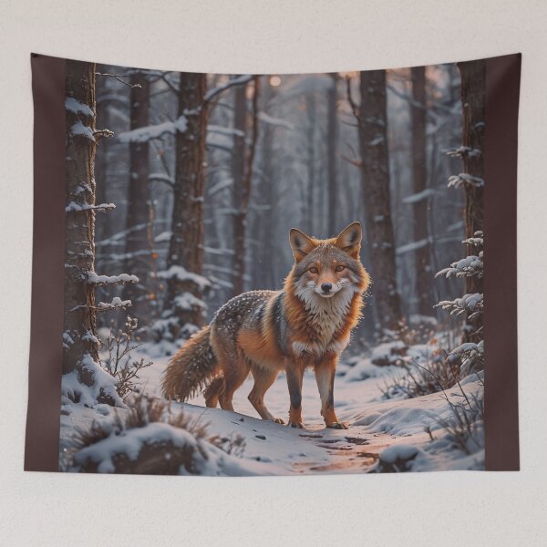 Item preview, Red Fox in Snowy Forest – Winter Wildlife Nature Art designed and sold by BeautifulVirtues.