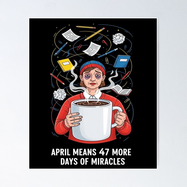 Item preview, April Means 47 More Days — Funny Teacher Spring Survival Humor designed and sold by FlamaC.