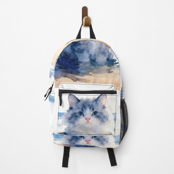 Item preview, Blue Kitten on the Beach designed and sold by Shelley Loewnau-Jones Studio.