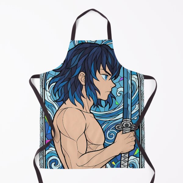 Item preview, Inosuke Hashibira Demon Slayer Blue Stained Glass Warrior designed and sold by mildaclairmo.