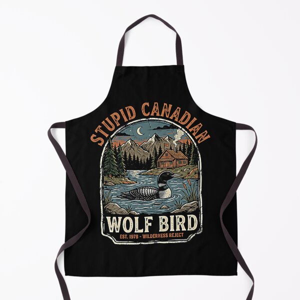 Item preview, Stupid Canada Wolf Bird Loon Lake Cabin Mountain Wilderness designed and sold by graphixpolash.