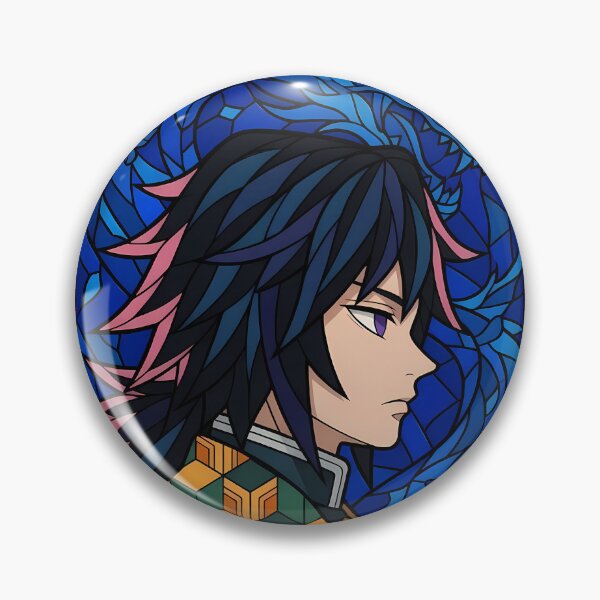 Item preview, Giyu Tomioka Demon Slayer Dragon Blue Stained Glass designed and sold by mildaclairmo.