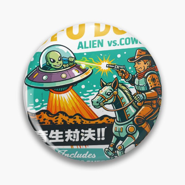 Item preview, UFO Duel Alien vs Cowboy designed and sold by Matinez Pink.