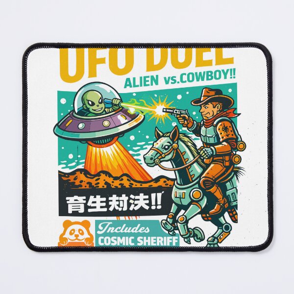 Item preview, UFO Duel Alien vs Cowboy designed and sold by Matinez Pink.
