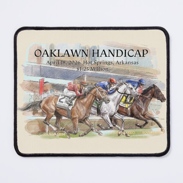 Item preview, 2026 Oaklawn Handicap - Sovereignty , White Abarrio, Journalism Horse Racing Gifts designed and sold by Ginny Luttrell.