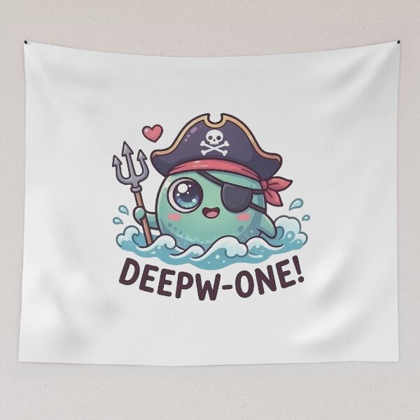 Item preview, Cute Kawaii Deep One Pirate Sea Monster designed and sold by k3rstman1.